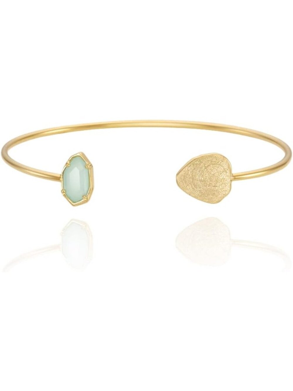 Stylish Women's Gold Cuff Bracelet - 18K Gold Plated Textured Bangle with